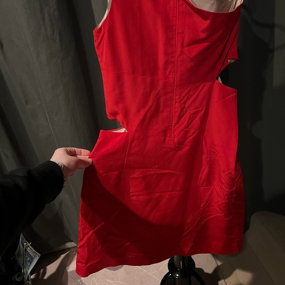 Brose Red One Shoulder Cut Out Dress - Picture 3 of 4